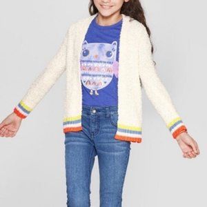 Cat & Jack Open Cardigan Cream Girls Large